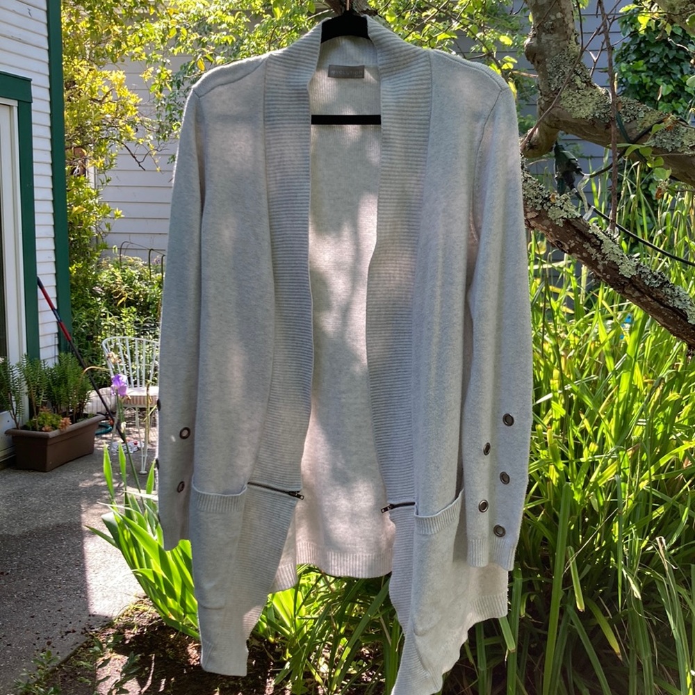 Evolution by CYRUS sweater with zipper and button detail